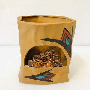 Signed Native American Southwestern Small Pottery with Flaws